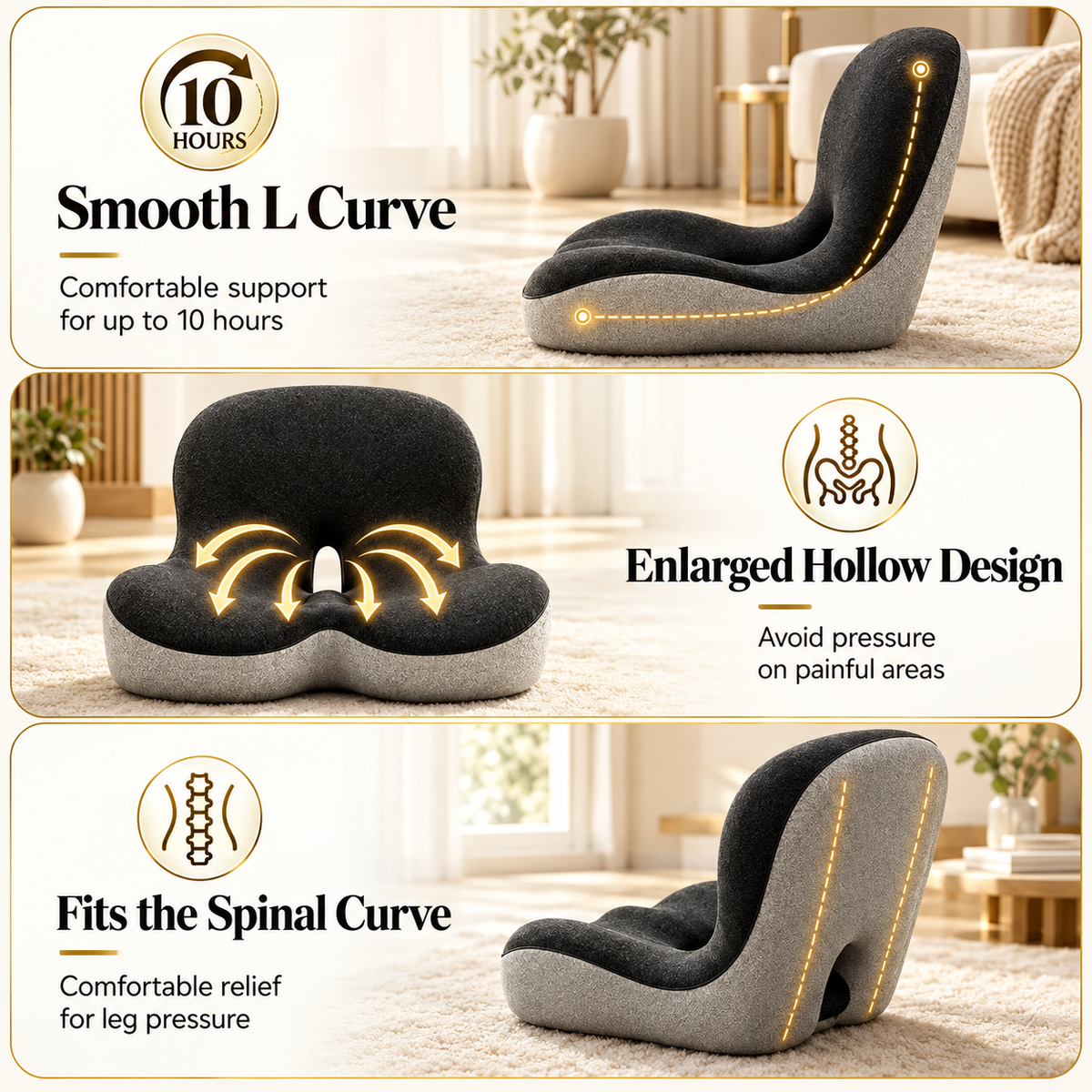 SensaCurve™ - Premium Contoured Seat & Lumbar Support System