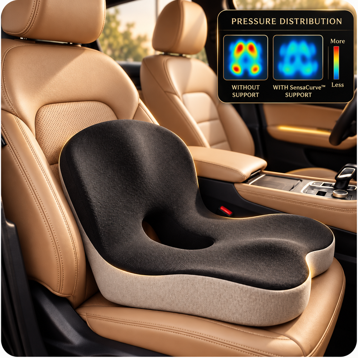 SensaCurve™ - Premium Contoured Seat & Lumbar Support System
