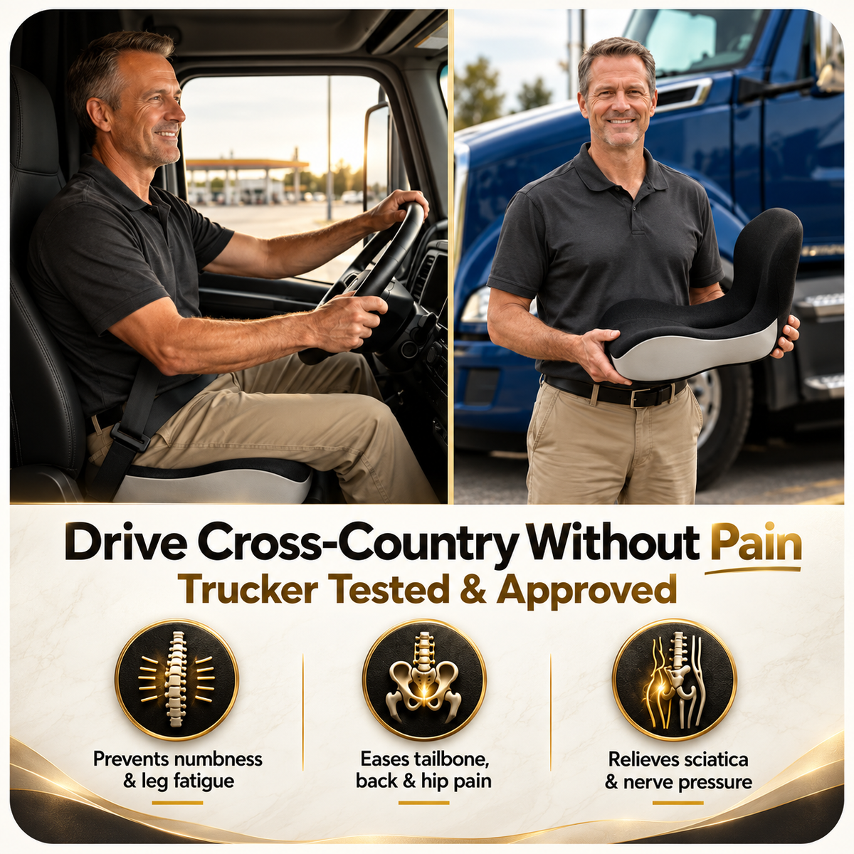 SensaCurve™ - Premium Contoured Seat & Lumbar Support System
